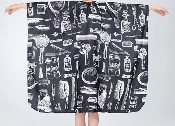 Hairdresser Apron - Black with pattern