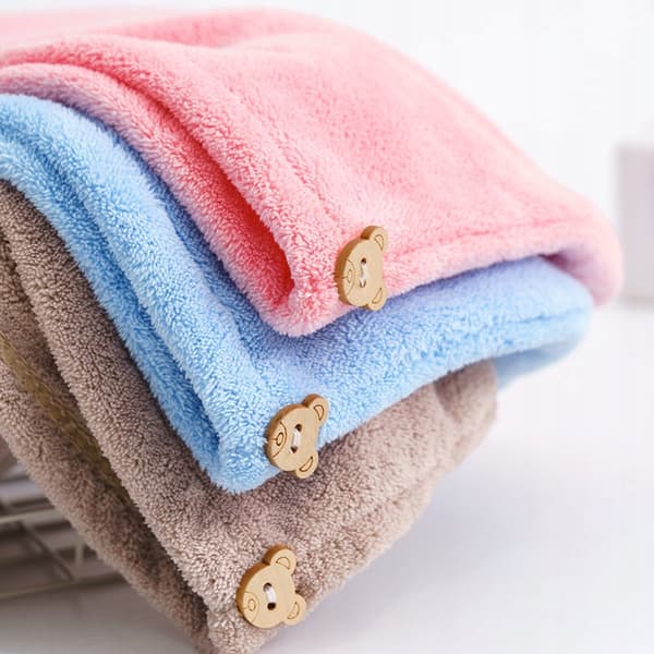 HÅRTØRRINGSHÅNDKLÆDE Hovedbeskytter BJØRNEKLIPPE Mikrofiber Blå
