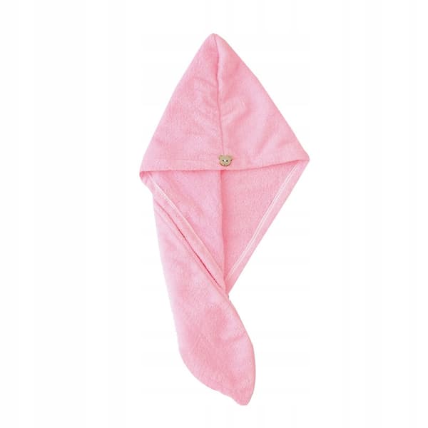 HÅRTORKANDE HÅRHÅRDUK Huvudmössa BJÖRNKLÄMMA Mikrofiber Rosa