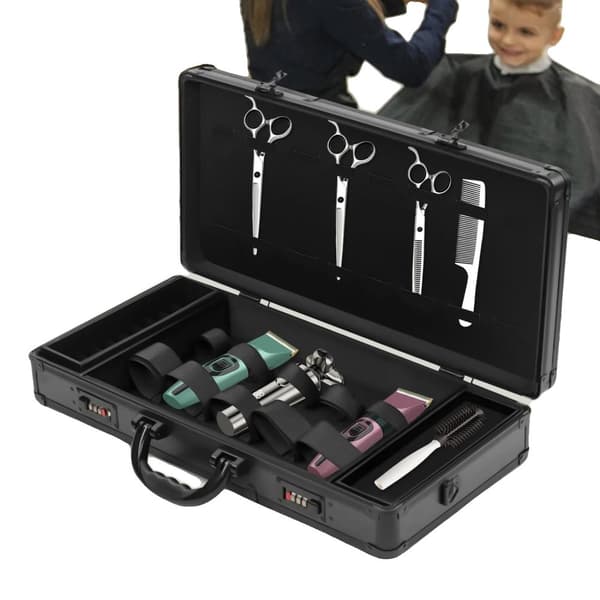 Barber Travel Organizer Verktygslåda, Hållbar Aluminiumkonstruktion, Säker 3-siffrig Lås, Kompakt Design