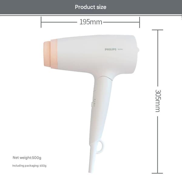 Philips BHD309 hurtigtørrende, foldbar hårtørrer med negative ioner, en letvægtshårplejeekspert