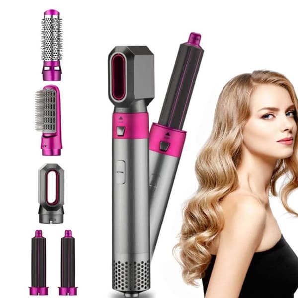 Moorle Multifunktionel 5-i-1 Hårtørrer, Air Styler, Hot Air Brush, Hair Styler - Krøller, Volumen og glat hår