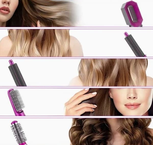 Moorle Multifunktionel 5-i-1 Hårtørrer, Air Styler, Hot Air Brush, Hair Styler - Krøller, Volumen og glat hår