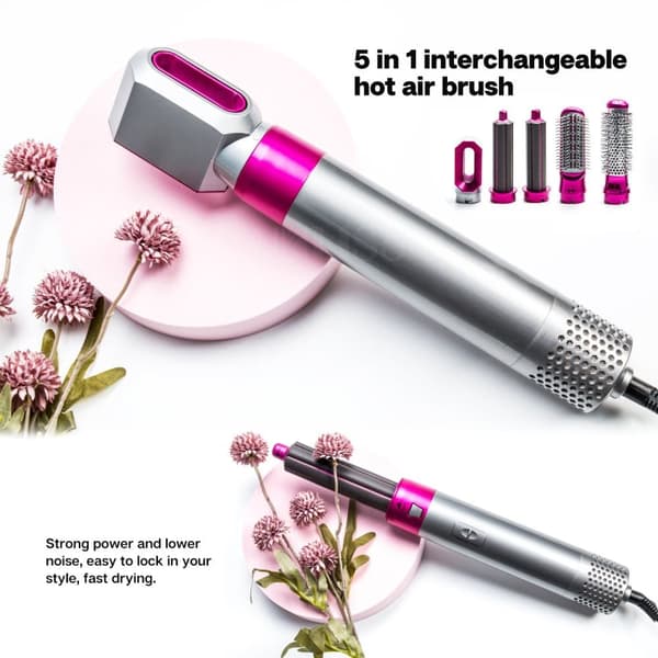 Moorle Multifunktionel 5-i-1 Hårtørrer, Air Styler, Hot Air Brush, Hair Styler - Krøller, Volumen og glat hår