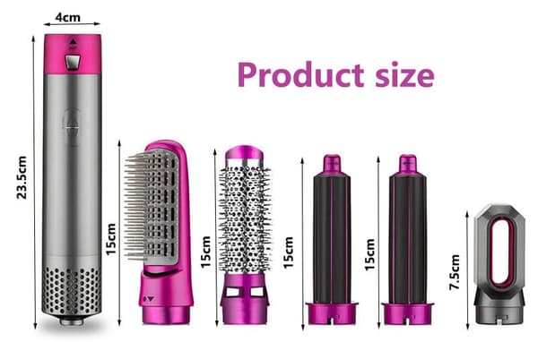 Moorle Multifunktionel 5-i-1 Hårtørrer, Air Styler, Hot Air Brush, Hair Styler - Krøller, Volumen og glat hår