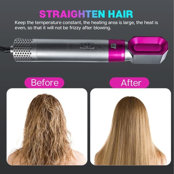 Moorle Multifunktionel 5-i-1 Hårtørrer, Air Styler, Hot Air Brush, Hair Styler - Krøller, Volumen og glat hår