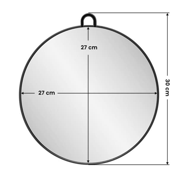 Q-29 rundt frisørspejl, sort