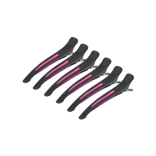 Frisör hårklämmor E-13 6 st 11,5 cm mix neon