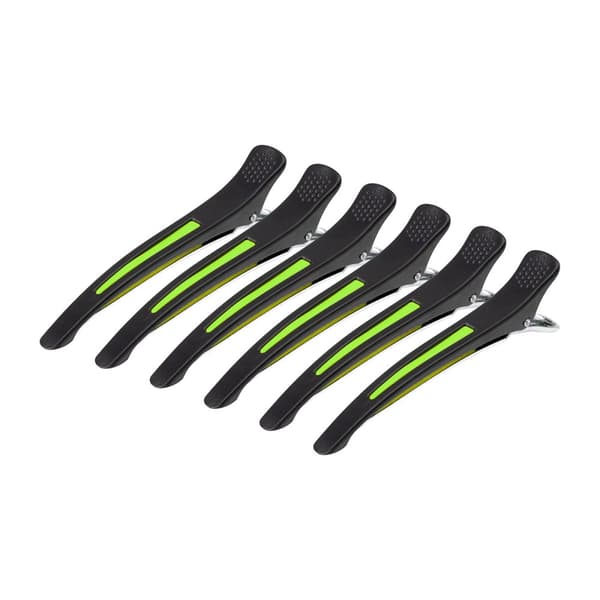 Frisör hårklämmor E-13 6 st 11,5 cm mix neon