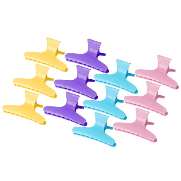 Krabbe frisørklemmer E-47 12 stk, 8,2 cm, bland farve