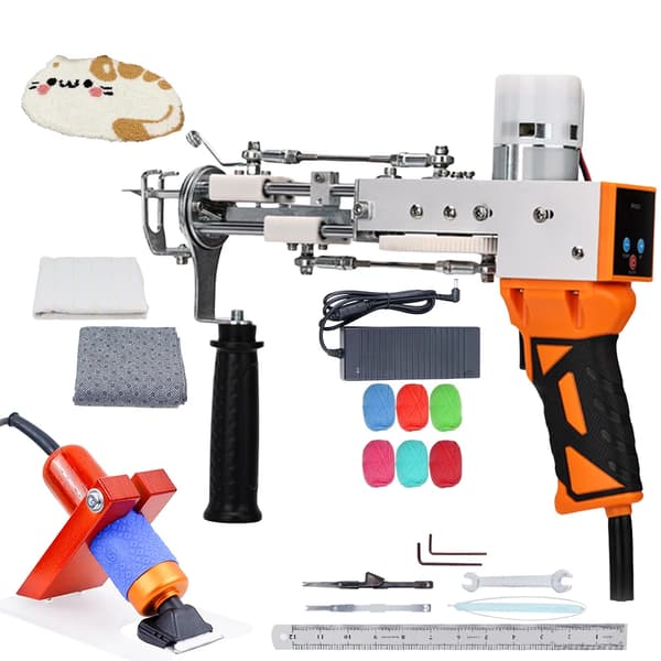 Elektrisk Matta Tufting Pistol, Justerbar Hastighet 5-40 Stygn/sek, 2-i-1 Funktionalitet,EU PLUG 220V-set