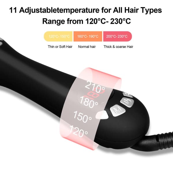 Hårlocktång, justerbar temperatur, automatisk roterande fat