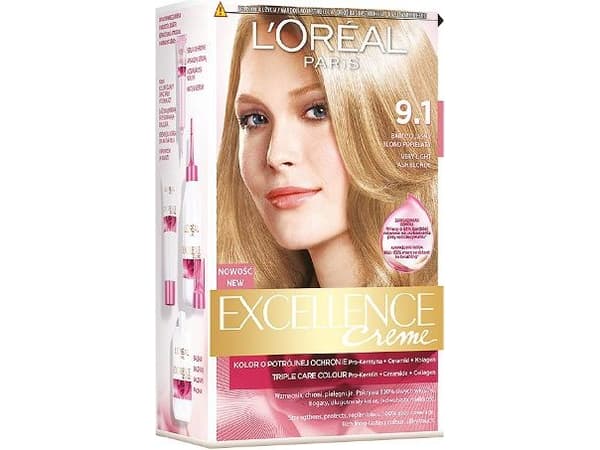 L'Oreal Paris Excellence Creme Colour 9.1 erittäin vaalea tuhkan vaalea väri