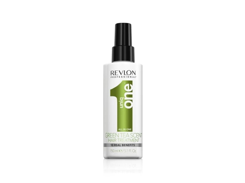 Revlon UniqOne Green Tea Hair Treatment?, Unisex, Skadet hår, Tørt hår, Alle farger, 150 ml, Farge beskyttelse, Beskyttelse, Reparere, Utjevning, Myk