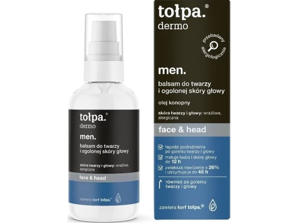 Tolpa Dermo men. face & head, balsam for ansikt og barbert hodebunn 75ml