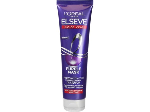 L'Oreal Paris Elseve ColorVive Purple Hair mask against yellow and