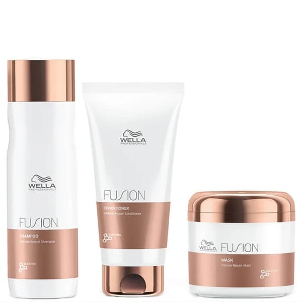 Wella Fusion Trio Shampoo 250ml + Conditioner 200ml + Mask 150ml - Leave-in