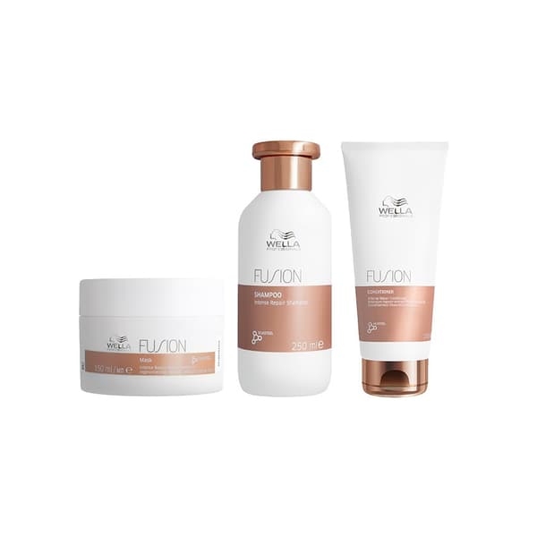 Wella Fusion Trio Shampoo 250ml + Conditioner 200ml + Mask 150ml - Leave-in