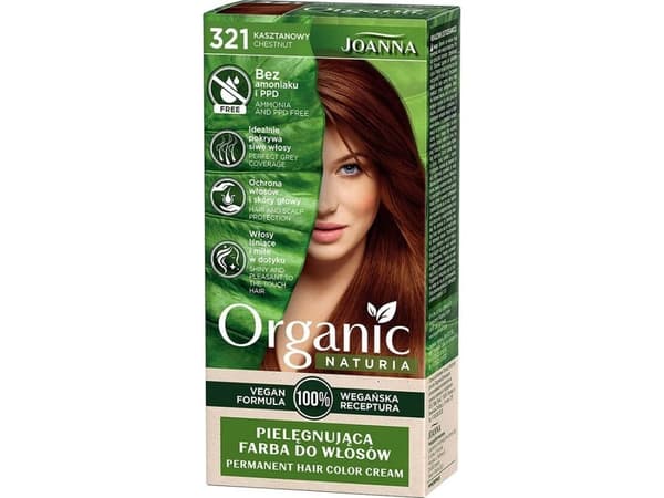 JOANNA_Naturia Organic conditioning hair dye without ammonia and PPD 321 Chestnut