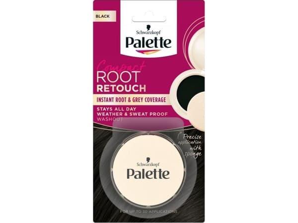 PALETTE_Compact Root Retouch kompakt, midlertidig concealer for retusjering av røtter Svart 3g