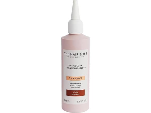 THE HAIR BOSS_By Lisa Shepherd The Colour Enhancing Gloss highlighter to enhance the warm tone of dark hair Warm Brunette 150ml
