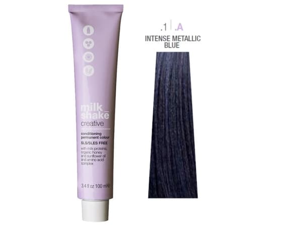Milk Shake Milk Shake, Creative, SLS/SLES-Free, Permanent Hair Dye, .1.A Intense Metallic Blue, 100 ml For Women