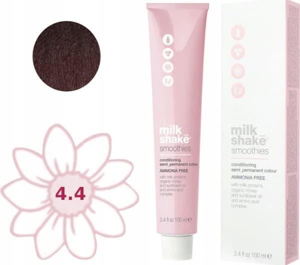 Milk Shake Smoothies Semi-Permanent Paint 4.414CA, Medium Chocolate Chestnut With Chilli Pepper, 100ml