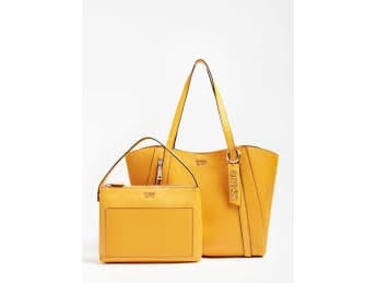 Guess Guess, Naya, Synthetic Leather, Handbag, Tote, Yellow, (VG) HWVG78 81230, 34/42 x 29 x 11 cm For Women