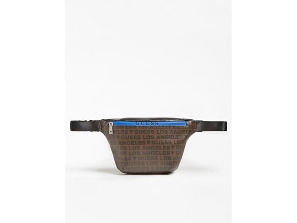 Guess, Dan, Textile Fanny Pack, Bum, Black/Brown, For Men For Men