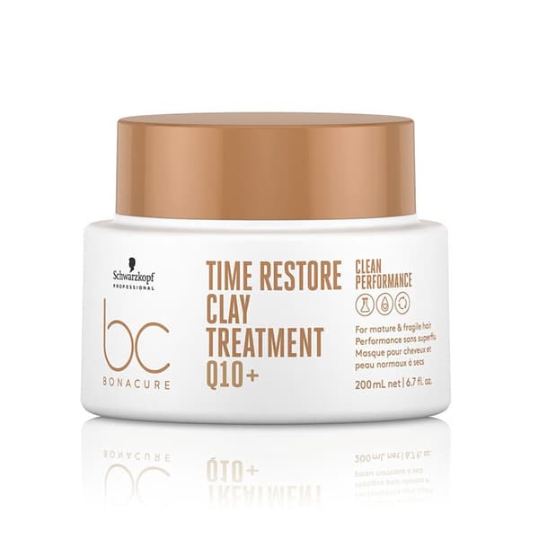 Schwarzkopf BC Bonacure Time Restore clay treatment 200 ml - Skadat & Behandlat