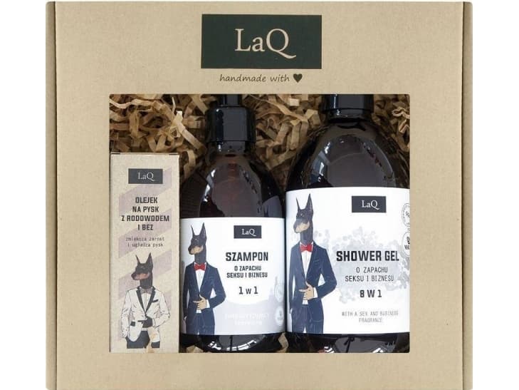 Doberman set shower gel 500ml + hair shampoo 300ml + beard oil 30ml
