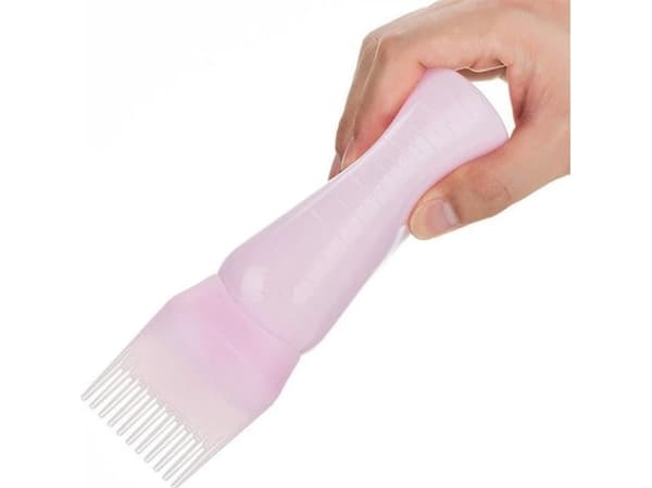 Aptel FLASKA MED KAM 150 ml för applicering av hårfärg rosa AG647F