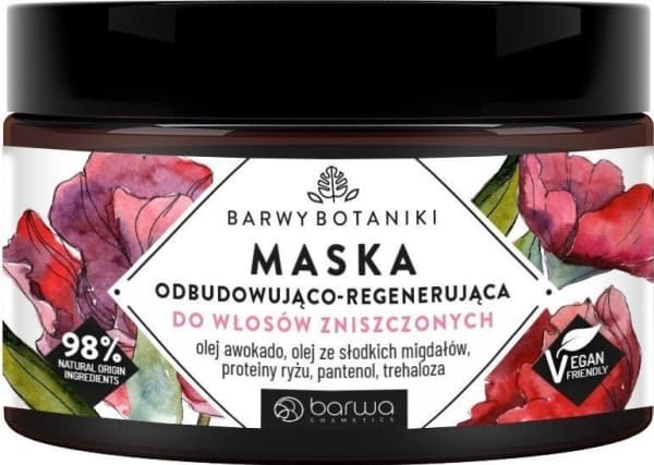 BARWA Colours of Botany Gjenoppbyggende og regenererende maske for skadet hår 220ml