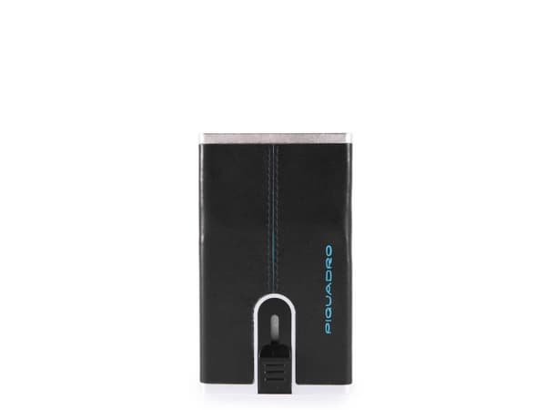 Piquadro Piquadro, Blue Square, Leather, Card Holder, Square Sliding System, PP4825B2R-R, Black, For Men For Men