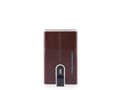 Miniatyrbild 1 av 2: Piquadro Piquadro, Blue Square, Leather, Card Holder, Square Sliding System with Zipped Coin Pocket, PP4891B2R-MO, Mahogany, For Men For Men