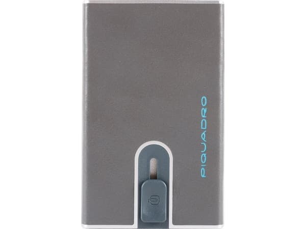 Piquadro Piquadro, Blue Square, Leather, Card Holder, Square Sliding System, PP4825B2R-GR6, Grey, For Men For Men