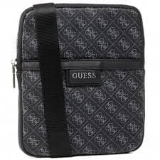 Guess, Dan, Flat glidelås, Tekstil Crossbody Bag, Svart, Herre, Herre