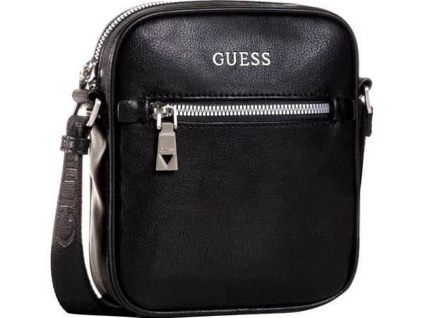 Guess, Scala, Mini, Textile Crossbody Bag, Black, For Men For Men