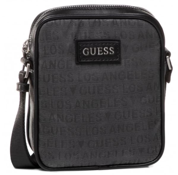 Guess, Dan, Document Holder, Textile Crossbody Bag, Black, HMDLJCP0317, For Men For Men