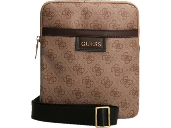 Guess, Vezzola, cross-body-väska i textil, brun, 19 x 24 x 2 cm, för män Män