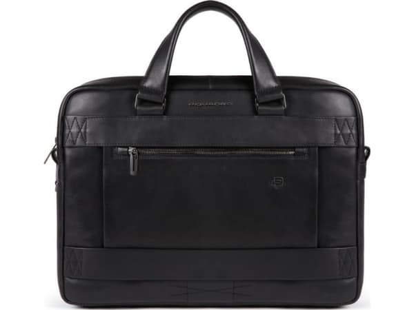 Piquadro Piquadro, Obidos, Leather, Briefcase, Double Zip, Black, 40 x 29 x 8 cm, For Men For Men