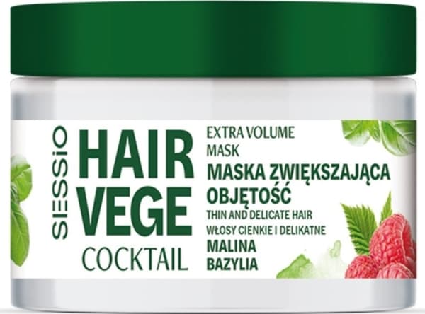 SESSIO Hair Vege Coctail Volumizing Mask for fine and thin hair - Raspberry and Basil 250ml