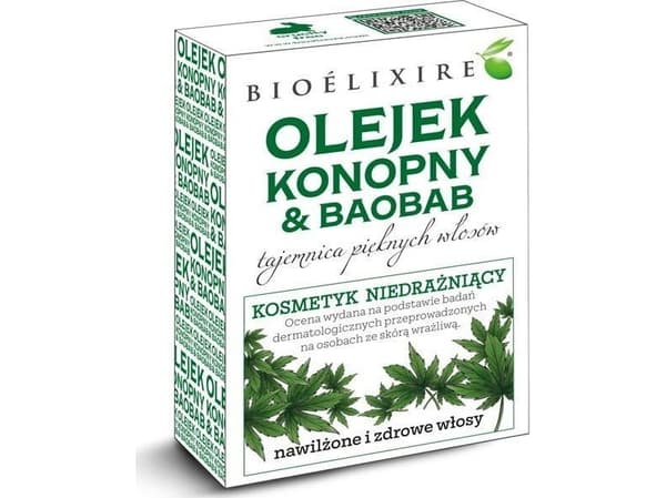Bioelixire Bioelixire Hamp og baobab olje for middels og høy porøsitet hår 20ml