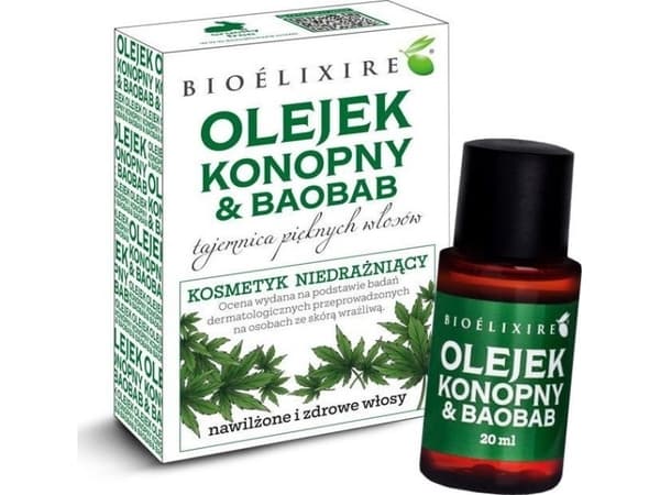 Bioelixire Bioelixire Hamp og baobab olje for middels og høy porøsitet hår 20ml
