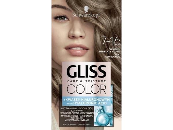 Schwarzkopf Schwarzkopf Gliss Color Creme coloring nr 7-16 Cool Ash Blonde 1 pk.