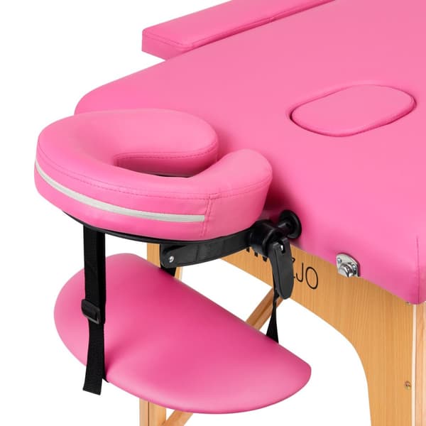 Komfort Activ Fizjo foldbart massagebord i træ, 2 segmenter, pink