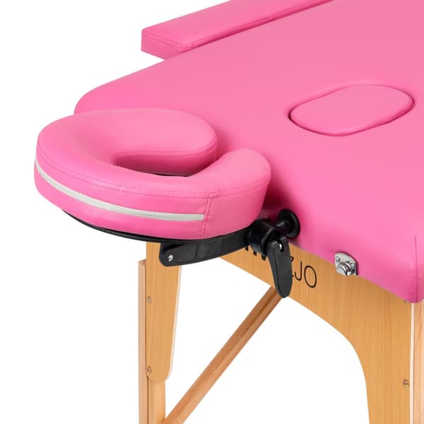 Komfort Activ Fizjo foldbart massagebord i træ, 2 segmenter, pink