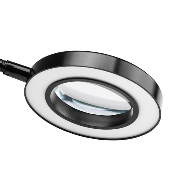 LED slange ring forstørrelseslampe til skrivebord, sort