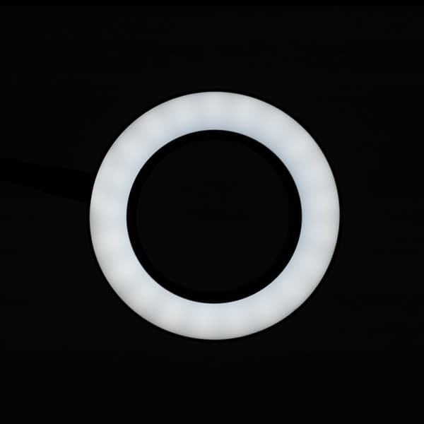LED slange ring forstørrelseslampe til skrivebord, sort