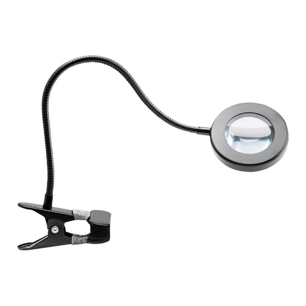 LED slange ring forstørrelseslampe til skrivebord, sort